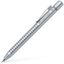 Ручка шариковая автоматическая Faber-Castell Grip 2011 в серебряном корпусе