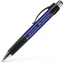 Ручка кулькова Faber-Castell Grip Plus Blue Metallic, автомат. з каучуковим грипом, корпус синій