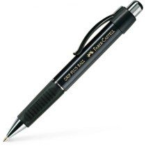 Ручка шариковая Faber-Castell Grip Plus Black Metallic, автомат. с каучуковым гриппом, корпус черный