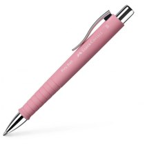 Ручка шариковая Faber-Castell POLY BALL ХВ автоматическая, розовый каучуковый корпус, синяя 1,0 мм