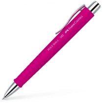 Ручка шариковая Faber-Castell POLY BALL ХВ автоматическая, синяя, розовый каучуковый корпус, 1,0 мм