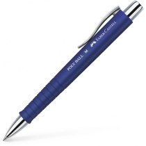 Ручка шариковая Faber-Castell POLY BALL M автоматическая синяя, синий каучуковый корпус, 0.7 мм