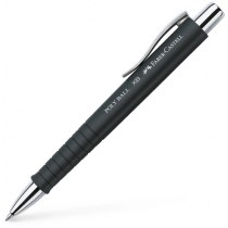 Ручка кулькова Faber-Castell POLY BALL ХВ автоматична, синя, чорний каучуковий корпус, 1,0 мм