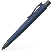 Ручка кулькова Faber-Castell POLY BALL ХВ автоматична, темно-синій каучуковий корпус, синя 1,0 мм