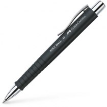 Ручка шариковая Faber-Castell POLY BALL M автоматическая синяя 0.7 мм, черный каучуковый корпус