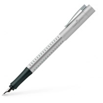 Ручка перова Faber-Castell GRIP 2011 корпус сріблястий, перо F