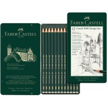 Набір чернографитных олівців Faber-Castell CASTELL® 9000 в металевій коробці 12 шт