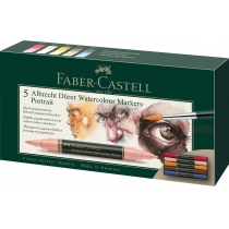 Маркери акварельні двосторонні  Faber-Castell Albrecht Durer Portrait, набір 5 кольорів