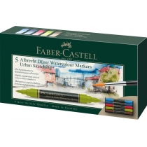 Маркери акварельні двосторонні  Faber-Castell Albrecht Durer Urban sketch, 5 кольорів