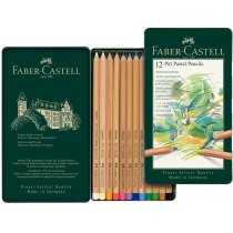 Набір олівців пастельних Faber-Castell PITT PASTEL 12 кольорів в металевій коробці