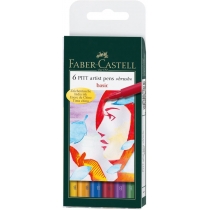 Набір ручок-пензликів капілярних Faber-Castell PITT Artist Pens "Brush" Basic 6 штук