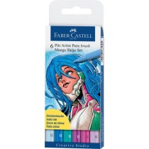 Набір ручок-пензликів капілярних Faber-Castell PITT ARTIST PEN "BRUSH" Manga Sh?jo 6 кольорів