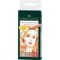 Набір ручок-пензликів капілярних Faber-Castell PITT Artist Pens "Brush" Light skin tones 6 шт