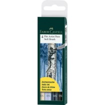 Набір  ручок-пензликів капілярних Faber-Castell PITT Artist Pens Soft Brush 4 шт