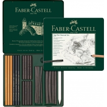 Набір  вугілля художній  Faber-Castell PITT Monochrome Charcoal, 24 предмета