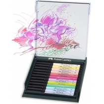 Набір ручок-пензликів капілярних  Faber Castell PITT ARTIST PEN "BRUSH" PASTEL 12 кольорів