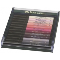 Набір ручок-пензликів капілярних  Faber Castell PITT ARTIST PEN "BRUSH" SKIN 12 кольорів