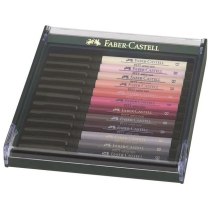 Набір ручок-пензликів капілярних  Faber Castell PITT ARTIST PEN "BRUSH" SKIN 12 кольорів