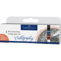 Набір ручок капілярних для каліграфії Faber-Castell PITT Calligraphy з 4 кольорів