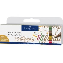 Набір ручок капілярних для каліграфії Faber-Castell PITT Calligraphy з 4 кольорів