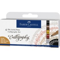 Набір ручок капілярних для каліграфії Faber-Castell PITT Calligraphy з 6 кольорів