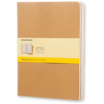 Набір зошитів (3 шт.) Moleskine Cahier 19 х 25 см / Клітина Беж