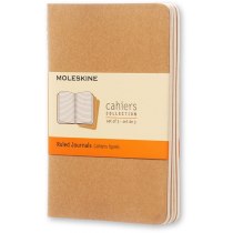 Набір зошитів (3 шт.) Moleskine Cahier 9 х 14 см / Лінійка Беж