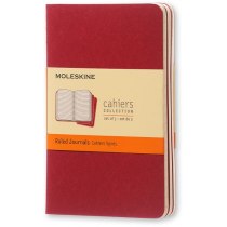 Набір зошитів (3 шт.) Moleskine Cahier 9 х 14 см / Лінійка Бордо