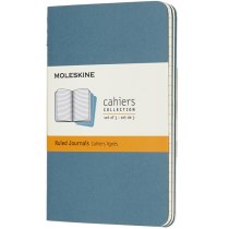 Набір зошитів (3 шт.) Moleskine Cahier 9 х 14 см / Лінійка Жвавий Блакитний