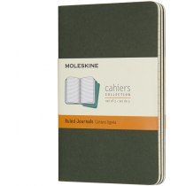 Набір зошитів (3 шт.) Moleskine Cahier 9 х 14 см / Лінійка Зелений