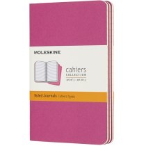 Набір зошитів (3 шт.) Moleskine Cahier 9 х 14 см / Лінійка Кінетичний Рожевий