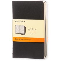 Набір зошитів (3 шт.) Moleskine Cahier 9 х 14 см / Лінійка Чорний