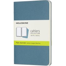 Набір зошитів (3 шт.) Moleskine Cahier 9 х 14 см / Нелінований Жвавий Блакитний