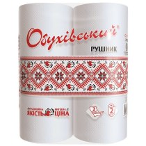 Рушники паперові ТМ Обухівський ,17г/м 2ш. білий 2шт.