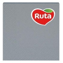 Серветки Ruta тришарові 33х33см сірі 20шт