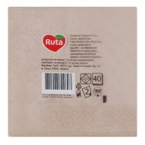 Серветки Ruta двошарові 22х24см eco brown 40шт