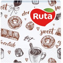 Салфетки Ruta Кофе двухслойные 22х24см с печатью 40шт