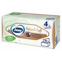 Серветки  Zewa Natural  Soft чотиришарові в коробці біло-кремові 80 шт