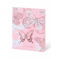 Щоденник шкільний інтегральний "Butterfly" софт-тач, фольга рожеве золото