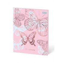 Дневник школьный интегральный "Butterfly" софт-тач, фольга розовое золото