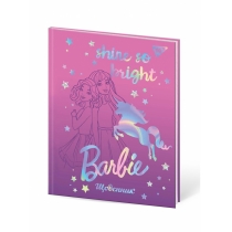 Щоденник шкільний жорсткий "Barbie unicorn" софт-тач, голограф. глітер, голограф. Фольга