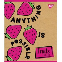 Тетрадь 18 листов, клетка, крафт, белила "Fruits color"