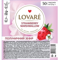 Чай зелений пакетований Lovare Strawberry Marshmallow з ягодами, пелюстками квітів і натуральним аро