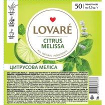 Бленд чаю трав'яного та зеленого пакетованого Lovare Citrus Melissa з натуральним ароматом лимона 50