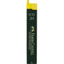 ?Грифель для механічного олівця Faber-Castell Super-Polymer 2Н (0,3 / 0.35 мм), 12 штук в пеналі