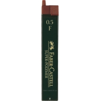 ?Грифель для механічного олівця Faber-Castell Super-Polymer F (0,5 мм), 12 штук в пеналі