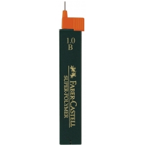 Грифель для механічного олівця Faber-Castell Super-Polymer В (0,9 / 1,0 мм), 12 штук в пеналі