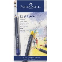 Олівці кольорові  Faber-Castell Goldfaber 12 кольорів в металевій коробці