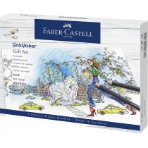 Подарунковий набір кольорових олівців Faber-Castell Goldfaber 17 кольорів + аксесуари