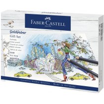 Подарунковий набір кольорових олівців Faber-Castell Goldfaber 17 кольорів + аксесуари